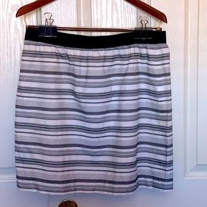 Black and white striped skirt by loft